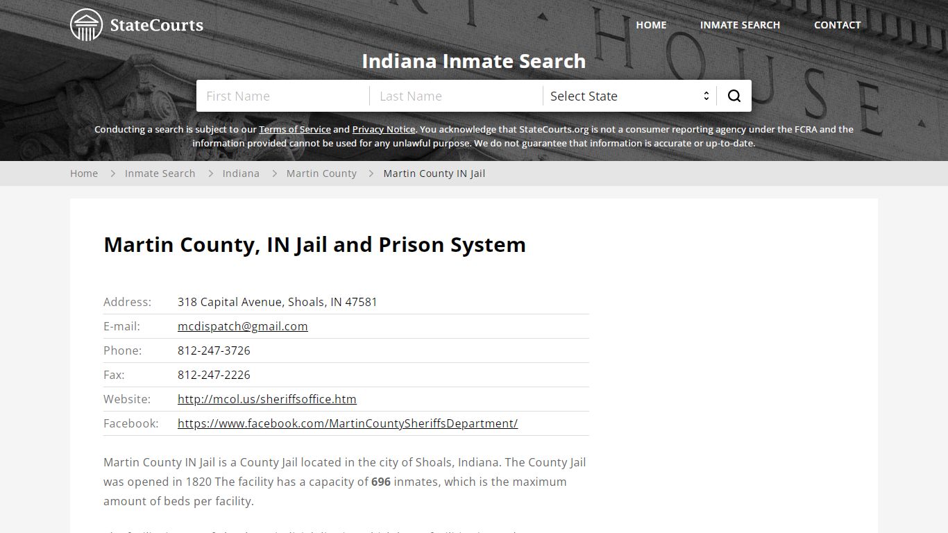 Martin County IN Jail Inmate Records Search, Indiana ...