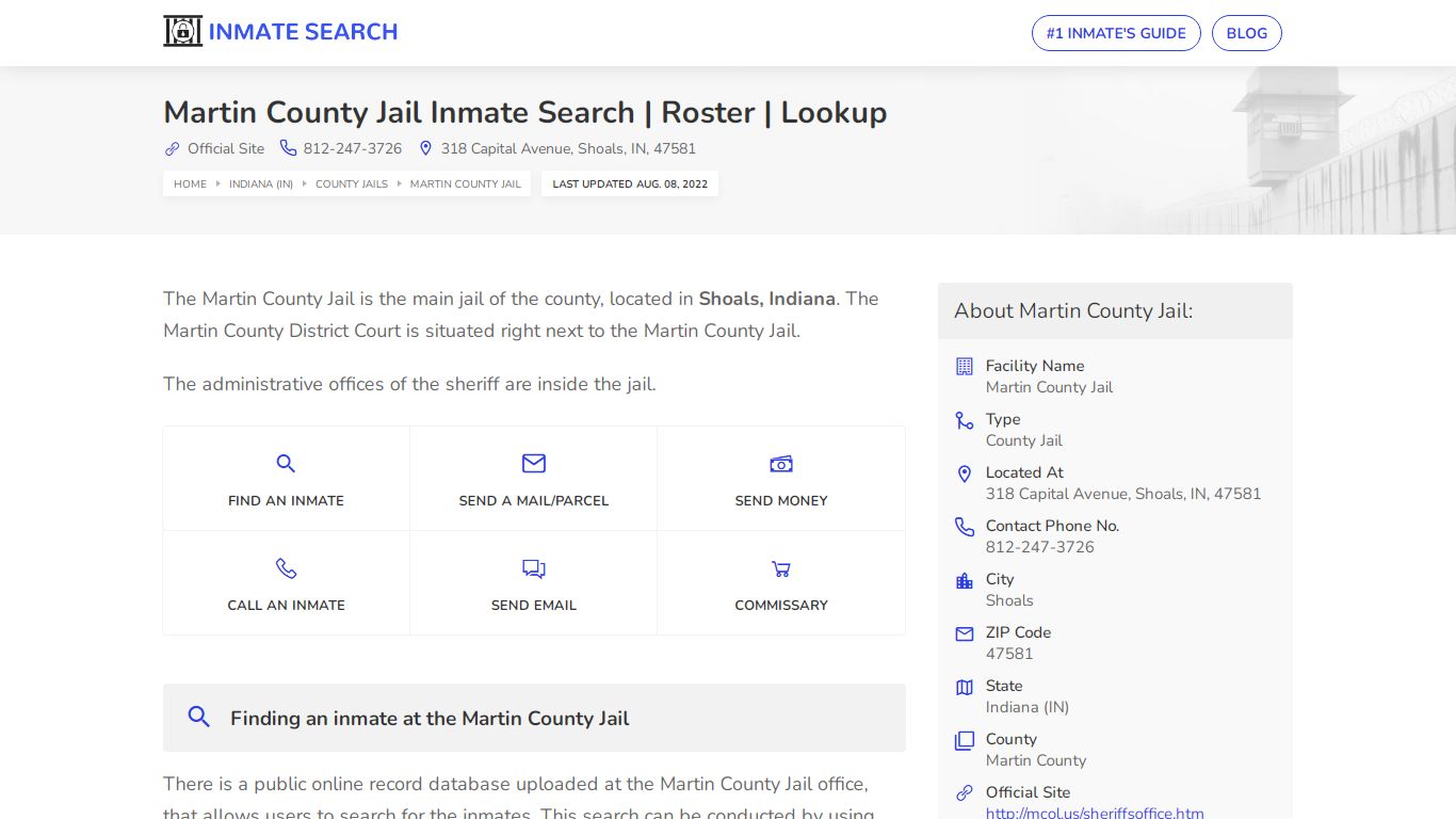 Martin County Jail Inmate Search | Roster | Lookup